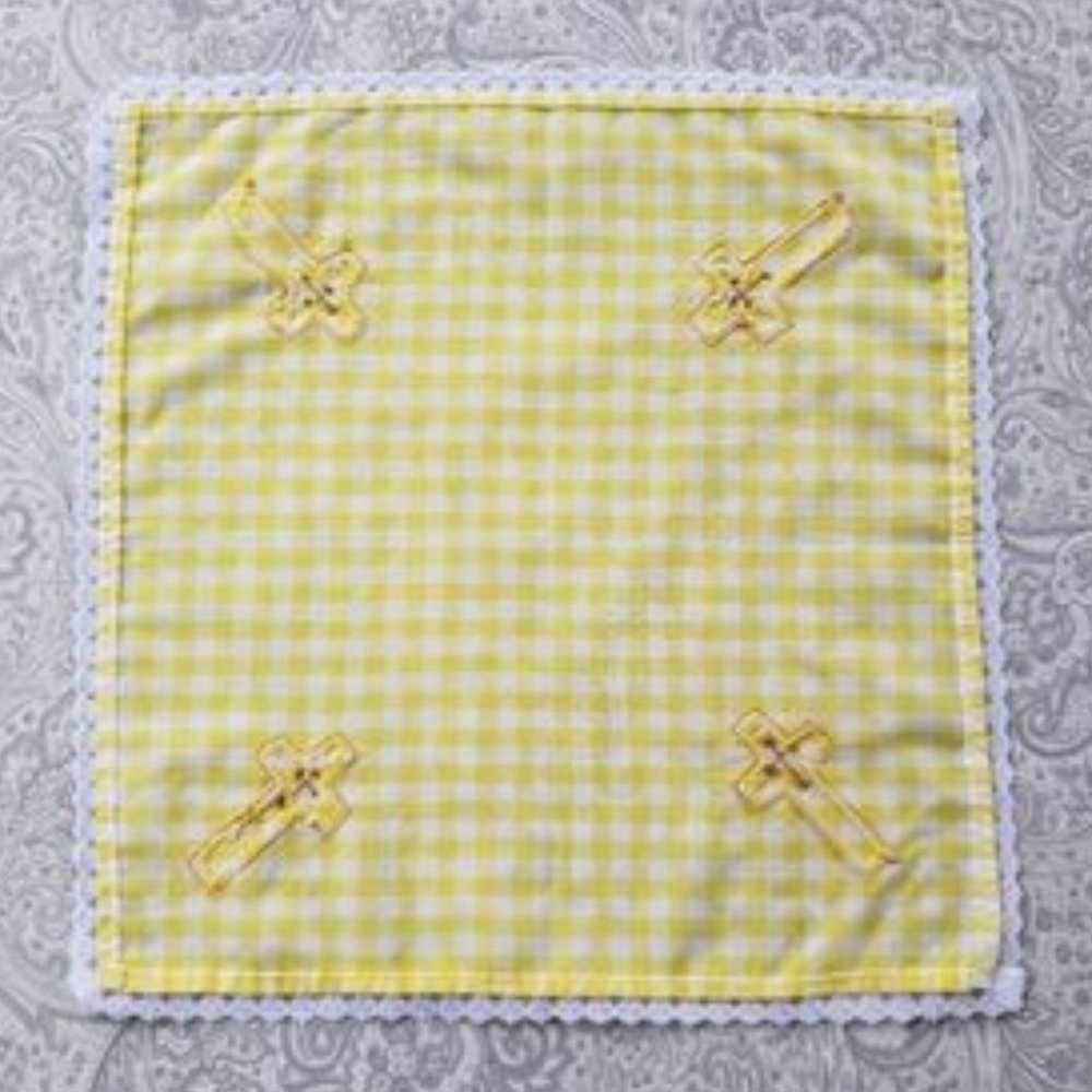 Handmade Embroidered Cross Handkerchief, Bandana
